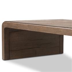 Lana Rustic Lodge Grey Oak Wood Rectangular Coffee Table|