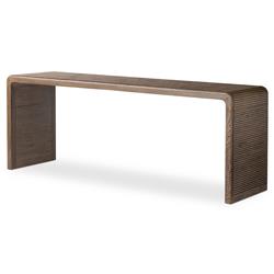 Lana Rustic Lodge Grey Oak Wood Rectangular Console Table|