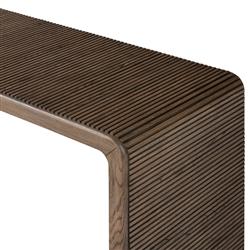 Lana Rustic Lodge Grey Oak Wood Rectangular Console Table|