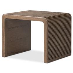 Lana Rustic Lodge Grey Oak Wood Rectangular End Table|