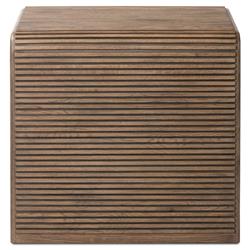 Lana Rustic Lodge Grey Oak Wood Rectangular End Table|