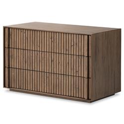 Lana Rustic Lodge Grey Oak Wood Nightstand|