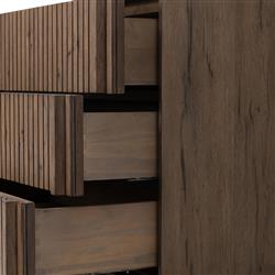 Lana Rustic Lodge Grey Oak Wood Nightstand|