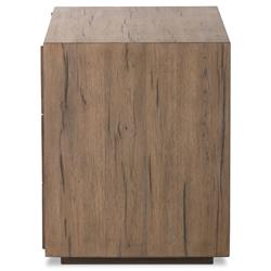 Lana Rustic Lodge Grey Oak Wood Nightstand|