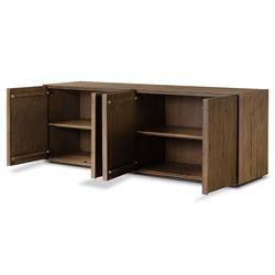 Lana Rustic Lodge Grey Oak Wood Sideboard|