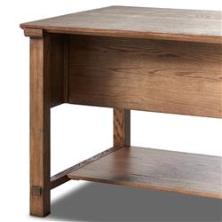 Gavin Rustic Brown Oak Rectangular Kitchen Island - 118"W|