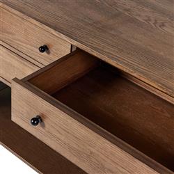 Gavin Rustic Brown Oak Rectangular Kitchen Island - 118"W|