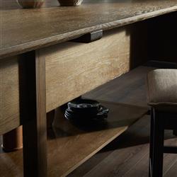 Gavin Rustic Brown Oak Rectangular Kitchen Island - 118"W|