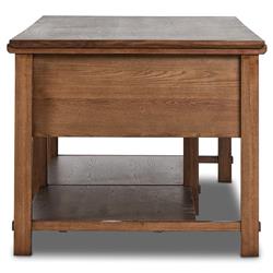 Gavin Rustic Brown Oak Rectangular Kitchen Island - 118"W|