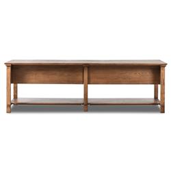 Gavin Rustic Brown Oak Rectangular Kitchen Island - 118"W|