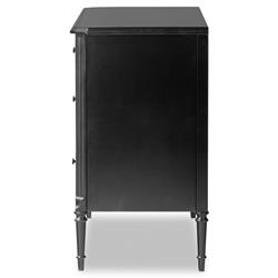Olivia French Country Matte Black Iron Bachelor Chest|
