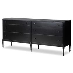 Olivia French Country Matte Black Iron Double Dresser|