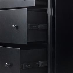 Olivia French Country Matte Black Iron Double Dresser|