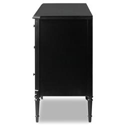 Olivia French Country Matte Black Iron Double Dresser|