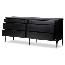 Olivia French Country Matte Black Iron Double Dresser|