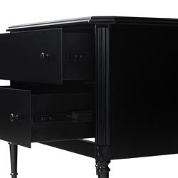 Olivia French Country Matte Black Iron Nightstand|