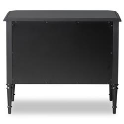 Olivia French Country Matte Black Iron Nightstand|