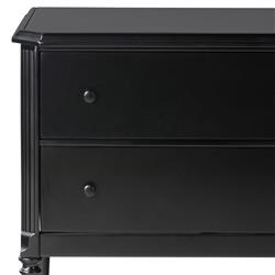 Olivia French Country Matte Black Iron Nightstand|