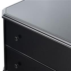 Olivia French Country Matte Black Iron Nightstand|