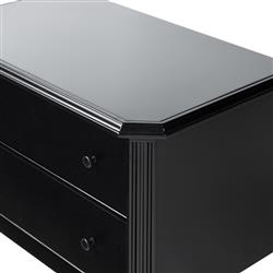 Olivia French Country Matte Black Iron Nightstand|