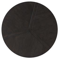 Reese Modern Classic Dark Brown Reclaimed Oak Drum Coffee Table|