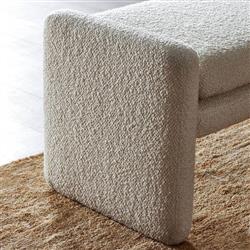 Selene Modern Classic Cream Upholstered Bedroom Bench|