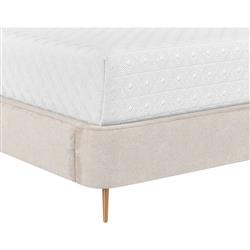 Brennan Modern Bergen Taupe Upholstered Copper Steel Wingback Bed - Queen|