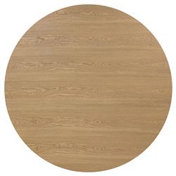 Palmerston Modern Natural Oak Brushed Gold Steel Round Dining Table - 68"W|