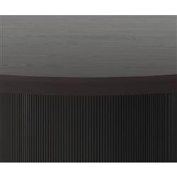 Palmerston Modern Charcoal Oak Brushed Gold Steel Round Dining Table - 68"W|
