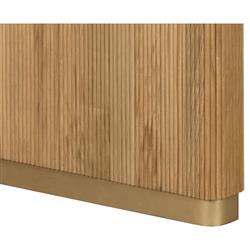 Palmerston Natural Oak Brushed Gold Steel Rectangular Dining Table - 96"W|