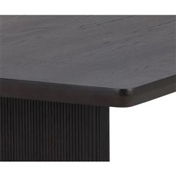 Palmerston Charcoal Oak Brushed Gold Steel Rectangular Dining Table - 96"W|