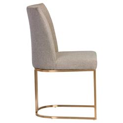 Aliyah Oyster Shell Antique Brass Steel Dining Side Chair - Set of 2|