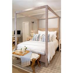 Palecek Woodside Coastal Beach Natural Seagrass Rope Canopy Bed - Queen|