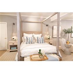 Palecek Woodside Coastal Beach Natural Seagrass Rope Canopy Bed - Queen|