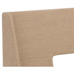 Luther Cognac Faux Leather Woven Rope Back Natural Oak Bench|