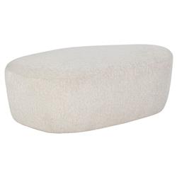 Fannie Modern Classic Dove Cream Upholstered Curved Ottoman|