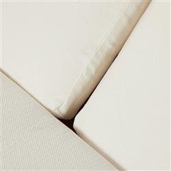 Kisha Modern Classic Cream Upholstered Natural Teak Outdoor Double Chaise|