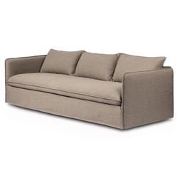 Andrew Modern Brown Slipcovered Outdoor Sofa - 96"W|