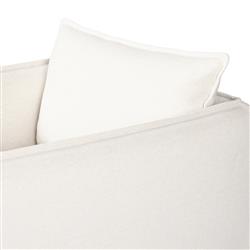 Andrew Modern Off White Upholstered Linen Outdoor Swivel Arm Chair|