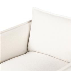 Andrew Modern Off White Upholstered Linen Outdoor Swivel Arm Chair|