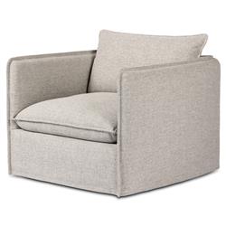 Andrew Modern Grey Upholstered Outdoor Swivel Arm Chair|