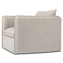 Andrew Modern Grey Upholstered Outdoor Swivel Arm Chair|