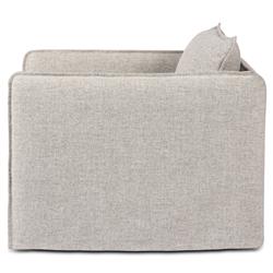 Andrew Modern Grey Upholstered Outdoor Swivel Arm Chair|