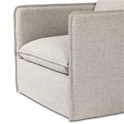 Andrew Modern Grey Upholstered Outdoor Swivel Arm Chair|