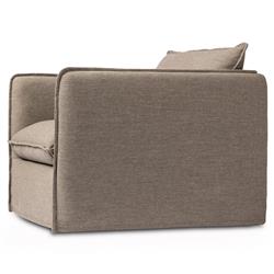 Andrew Modern Brown Upholstered Outdoor Swivel Arm Chair|