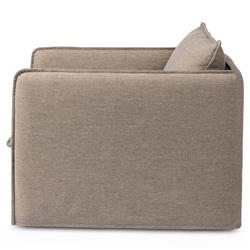 Andrew Modern Brown Upholstered Outdoor Swivel Arm Chair|