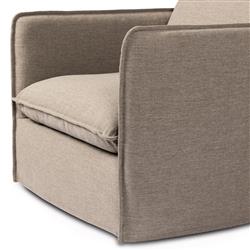 Andrew Modern Brown Upholstered Outdoor Swivel Arm Chair|