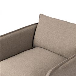 Andrew Modern Brown Upholstered Outdoor Swivel Arm Chair|