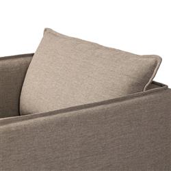 Andrew Modern Brown Upholstered Outdoor Swivel Arm Chair|