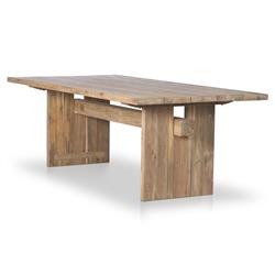 Aisha Rustic Natural Reclaimed Teak Rectangular Outdoor Dining Table - 92.5"W|